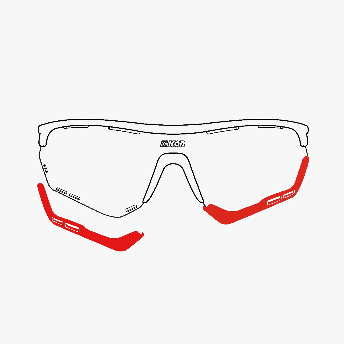 Scicon Sports | Spare Rubber lens regular Fender Kit Sunglasses - Red - SP1012