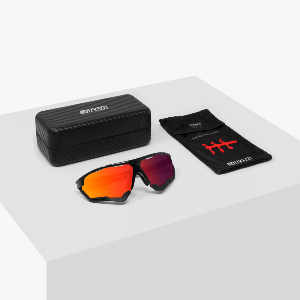 Aerocomfort performance sunglasses scnpp black frame red lenses EY19060203