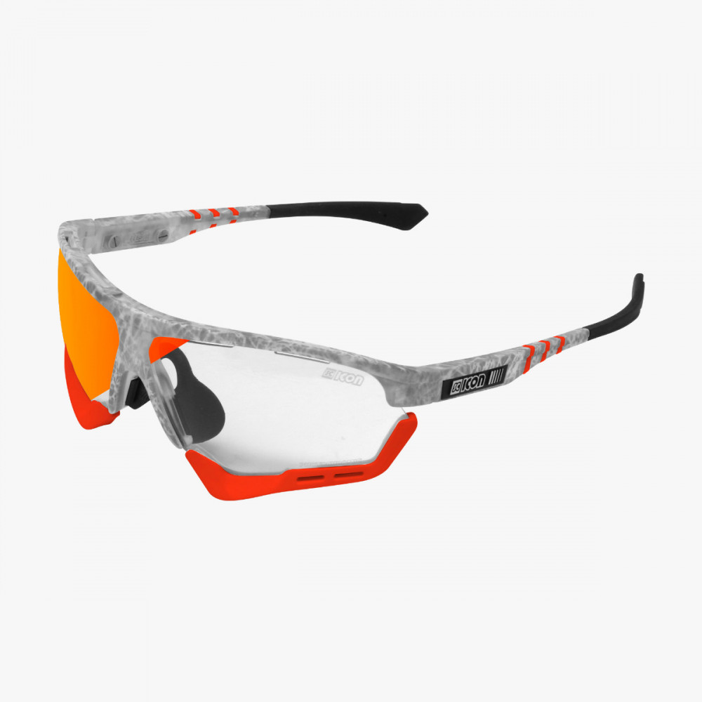 Scicon Sports | Aerocomfort Sport Cycling Performance Sunglasses - Frozen White / Photocromatic Red - EY15160503