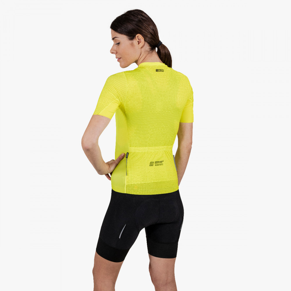 cjw11010 women cycling jersey xover 9.5 summer short sleeve yellow fluo sciconsports 