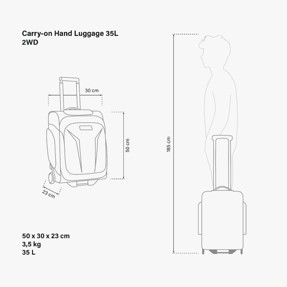 CARRY-ON HAND LUGGAGE 35L - 2WD