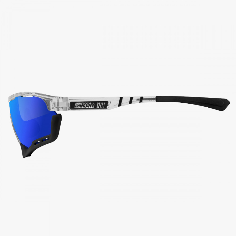 Scicon Sports | Aerotech Sport Cycling Performance Sunglasses - Crystal / Blue - EY13030702