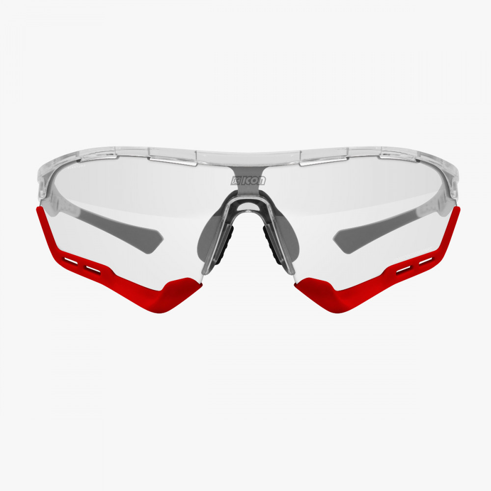 Scicon Sports | Aerotech Sport Cycling Performance Sunglasses - Crystal / Photocromatic Red - EY13160703