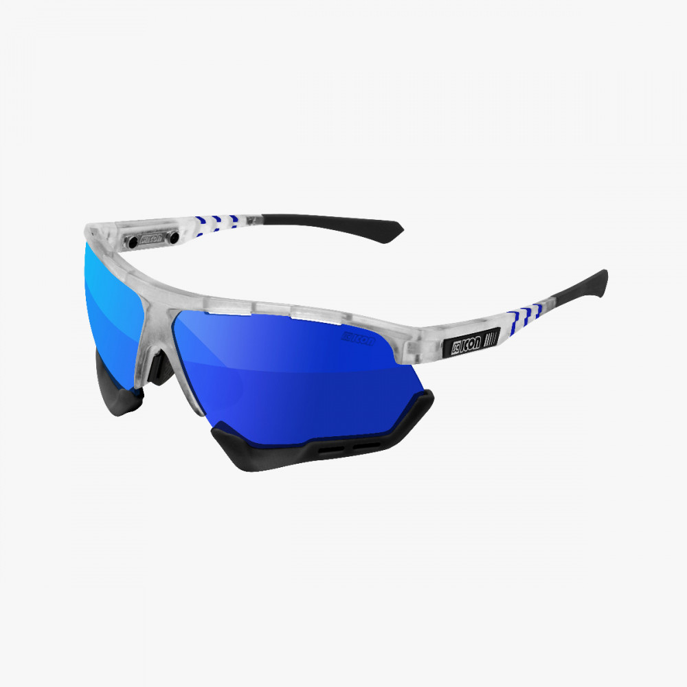 Scicon Sports | Aerocomfort Sport Cycling Performance Sunglasses - Frozen White / Blue - EY15030502
