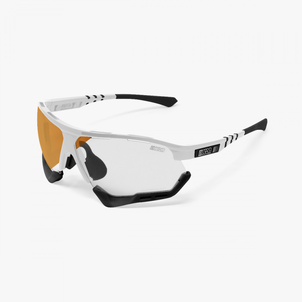 Scicon Sports | Aerocomfort Sport Cycling Performance Sunglasses - White Gloss / Photocromatic Bronze - EY15170401
