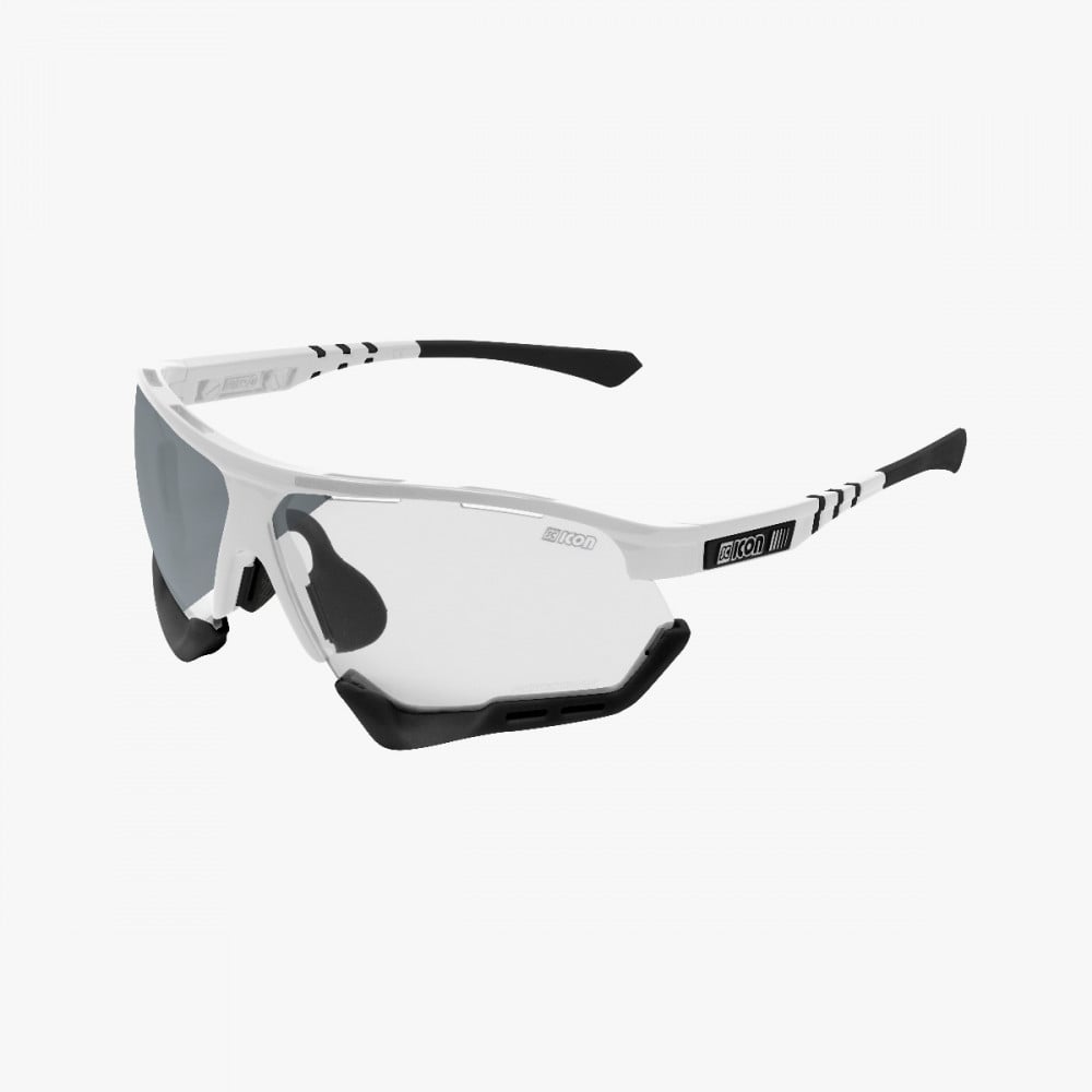 Scicon Sports | Aerocomfort Sport Cycling Performance Sunglasses - White Gloss / Photocromatic Silver - EY15180405
