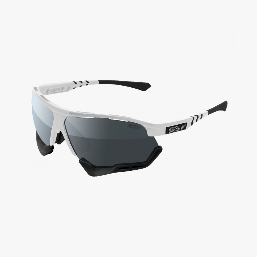Aerocomfort performance sunglasses scnpp white frame silver lenses EY19080405
