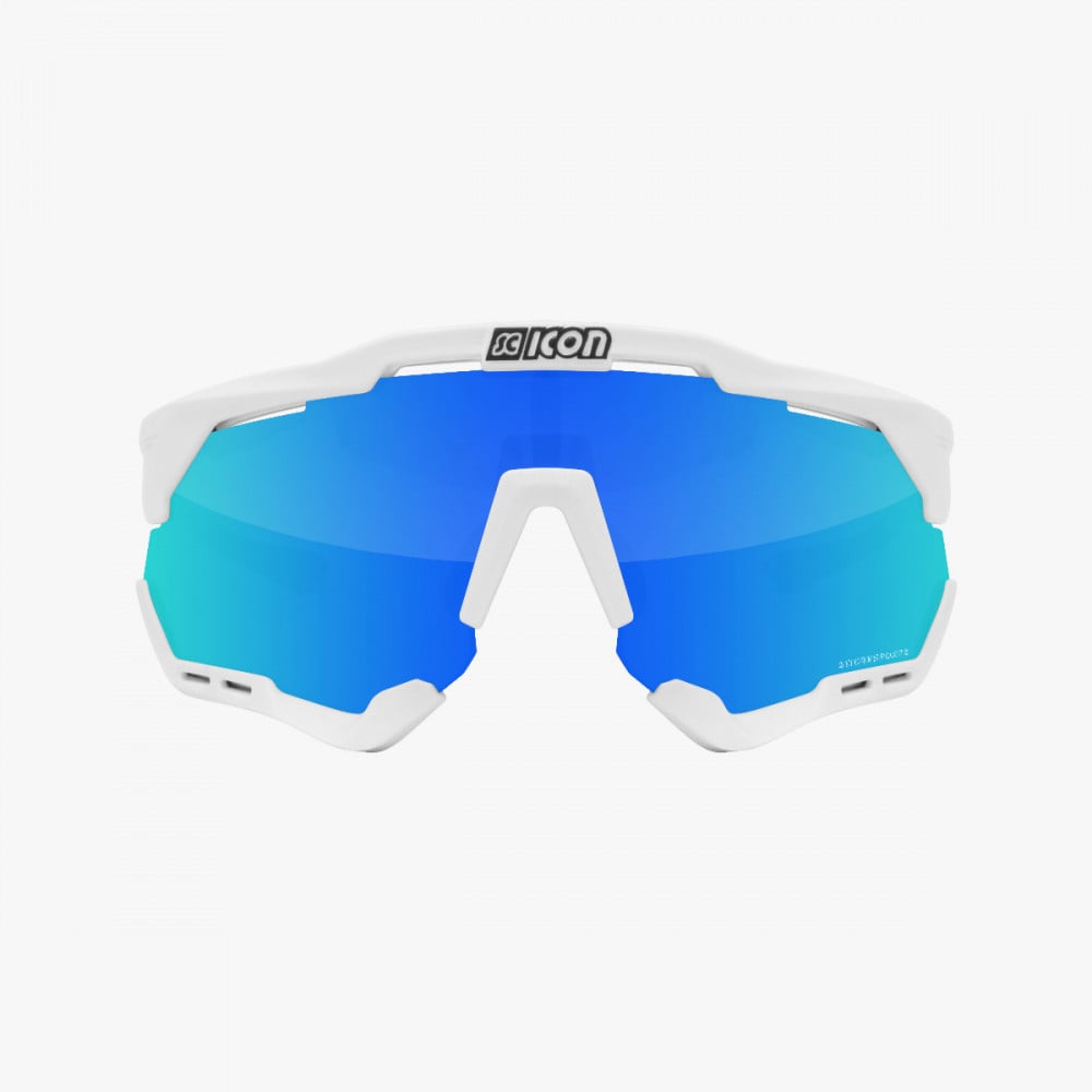 Scicon Sports | Aeroshade Sport Performance Sunglasses - White Gloss / Multimirror Blue - EY25030802