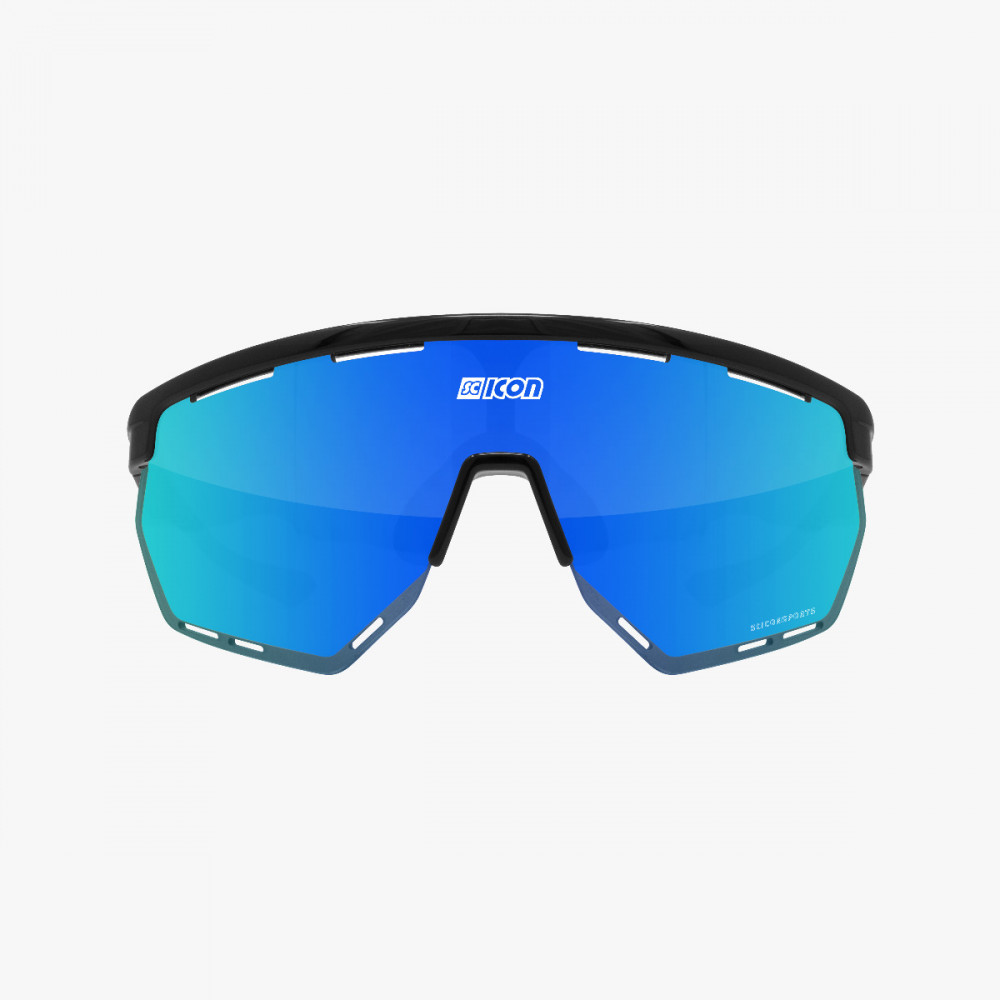 Scicon Sports | Aerowing Sport Performance Sunglasses - Black Gloss / Multimirror Blue - EY26030201