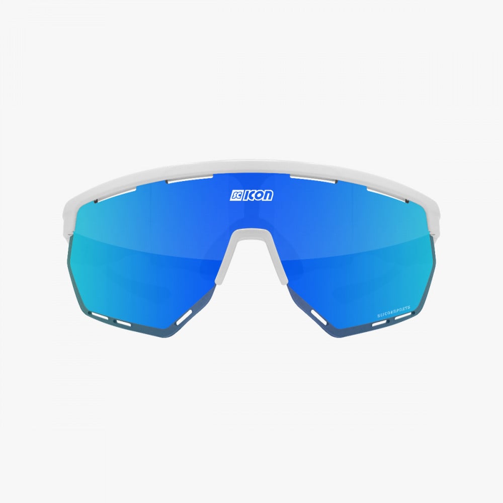 Scicon Sports | Aerowing Sport Performance Sunglasses - White Gloss / Multimirror Blue - EY26030802