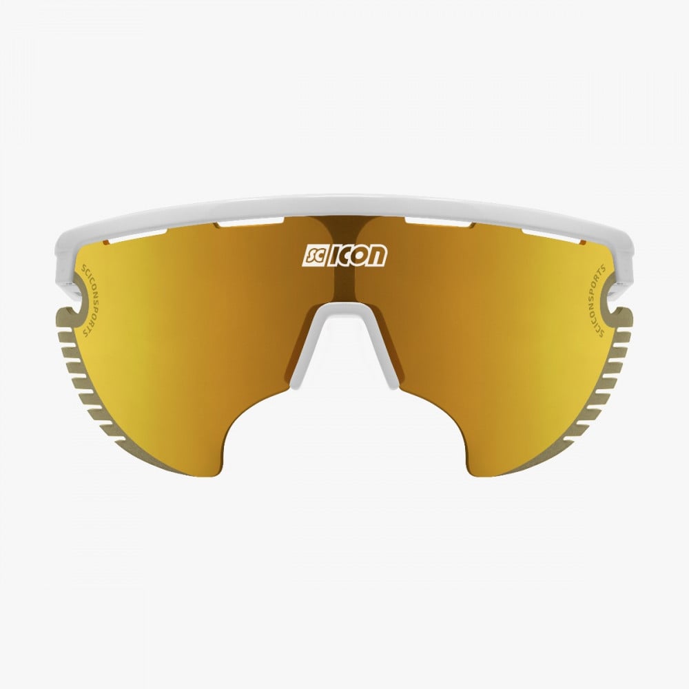 Scicon Sports | Aerowing Lamon Sport Performance Sunglasses - White Gloss / Multimirror Bronze - EY30070800