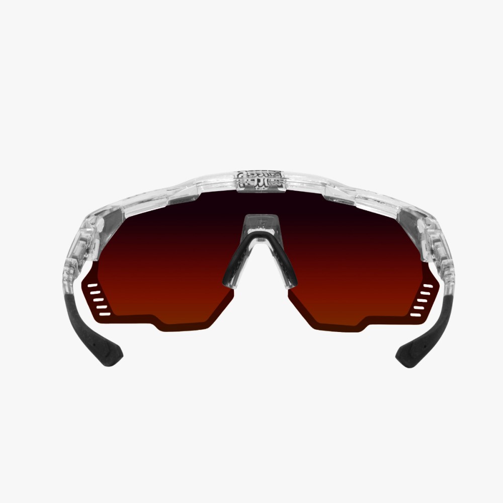 Scicon Sports | Aeroshade Kunken XL Performance Sunglasses - Crystal Gloss / Multimorror Red - EY31060700