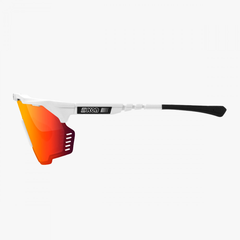Scicon Sports | Aeroshade Kunken Performance Sunglasses - White Gloss / Multimorror Red - EY31060800