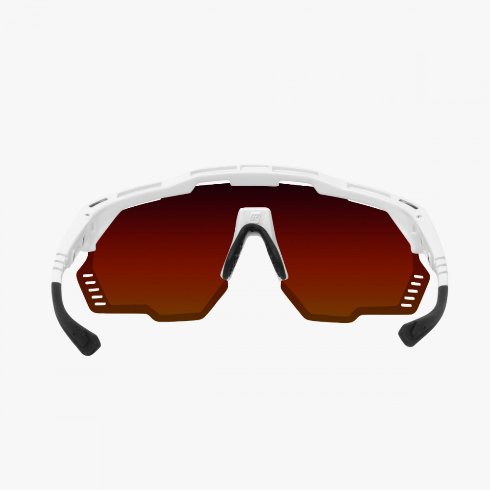 Scicon Sports | Aeroshade Kunken Performance Sunglasses - White Gloss / Multimirror Red Monogram - EY31130800