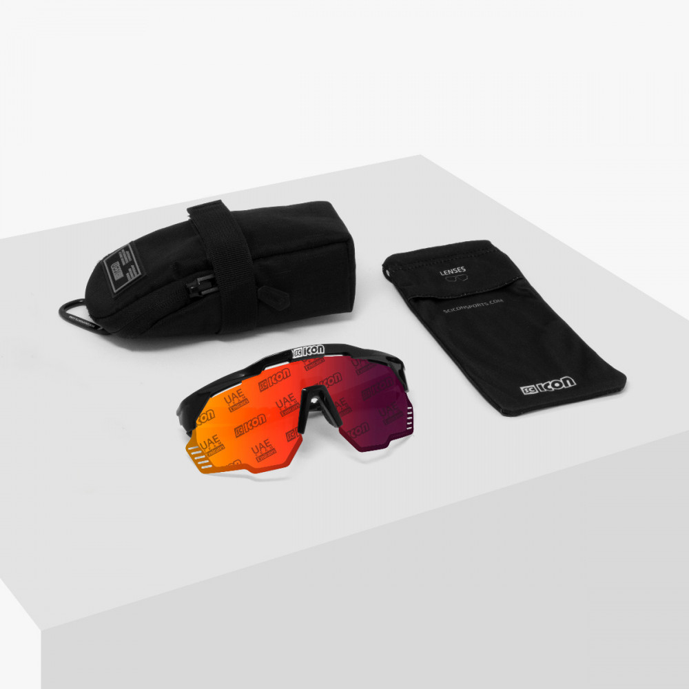 Scicon Sports | Aeroshade Kunken Performance Sunglasses - Black White Gloss / Multimirror Red Monogram - EY31131300