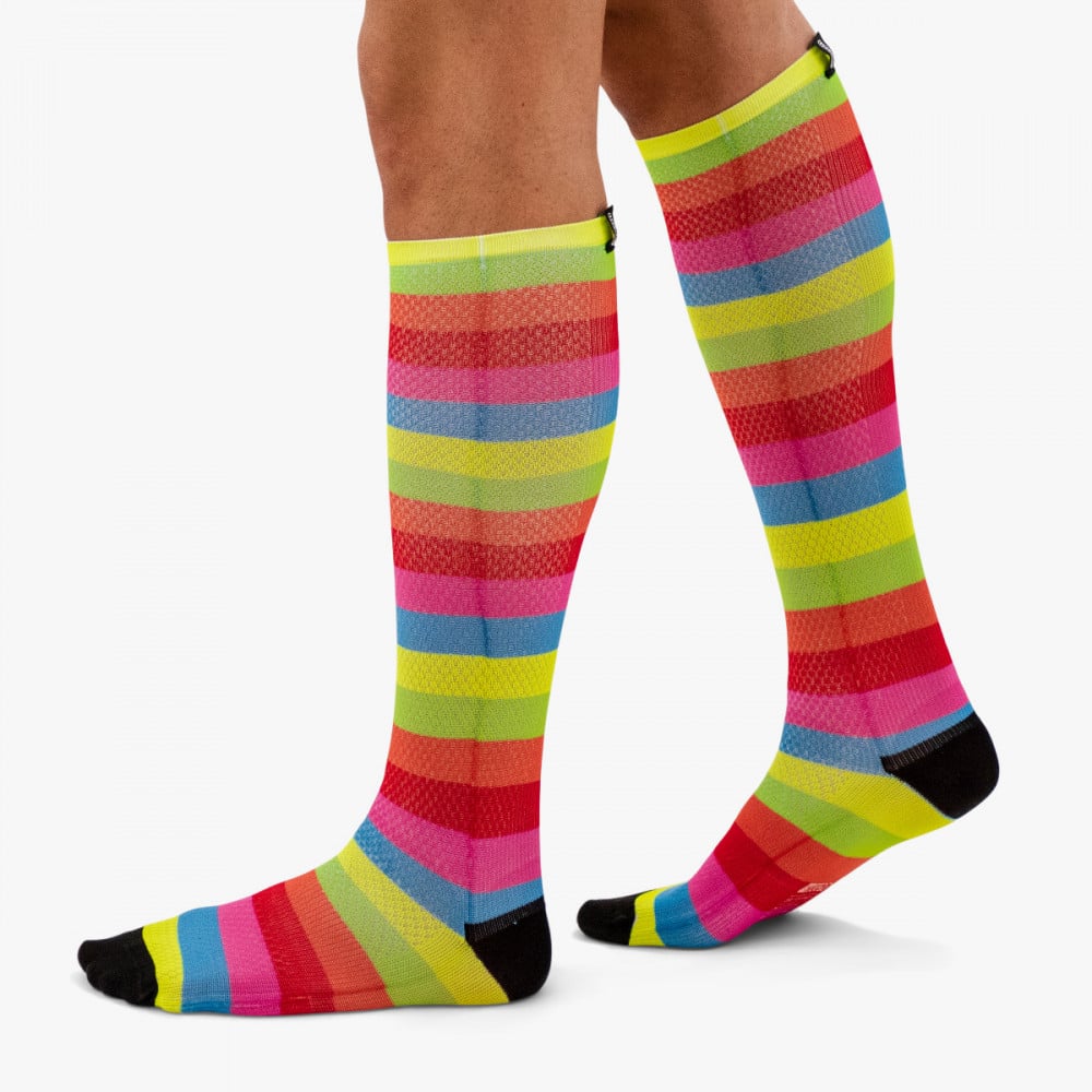 knee high socks compression unisex rainbow scicon socks221