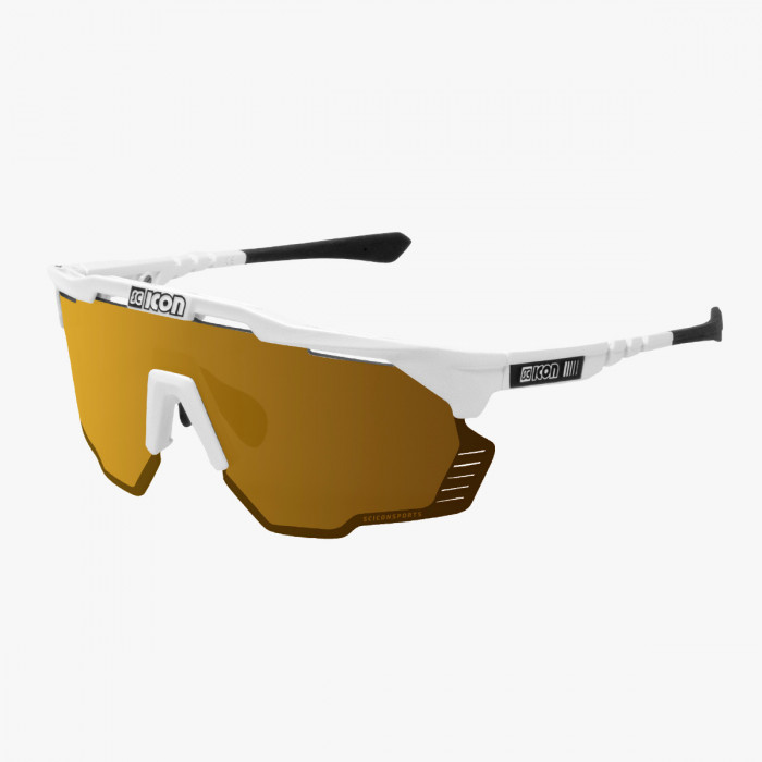 Scicon Sports | Aeroshade Kunken Performance Sunglasses - White Gloss / Multimorror Bronze - EY31070800