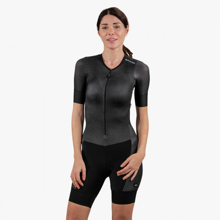 short sleeves triathlon suit women black ts21911