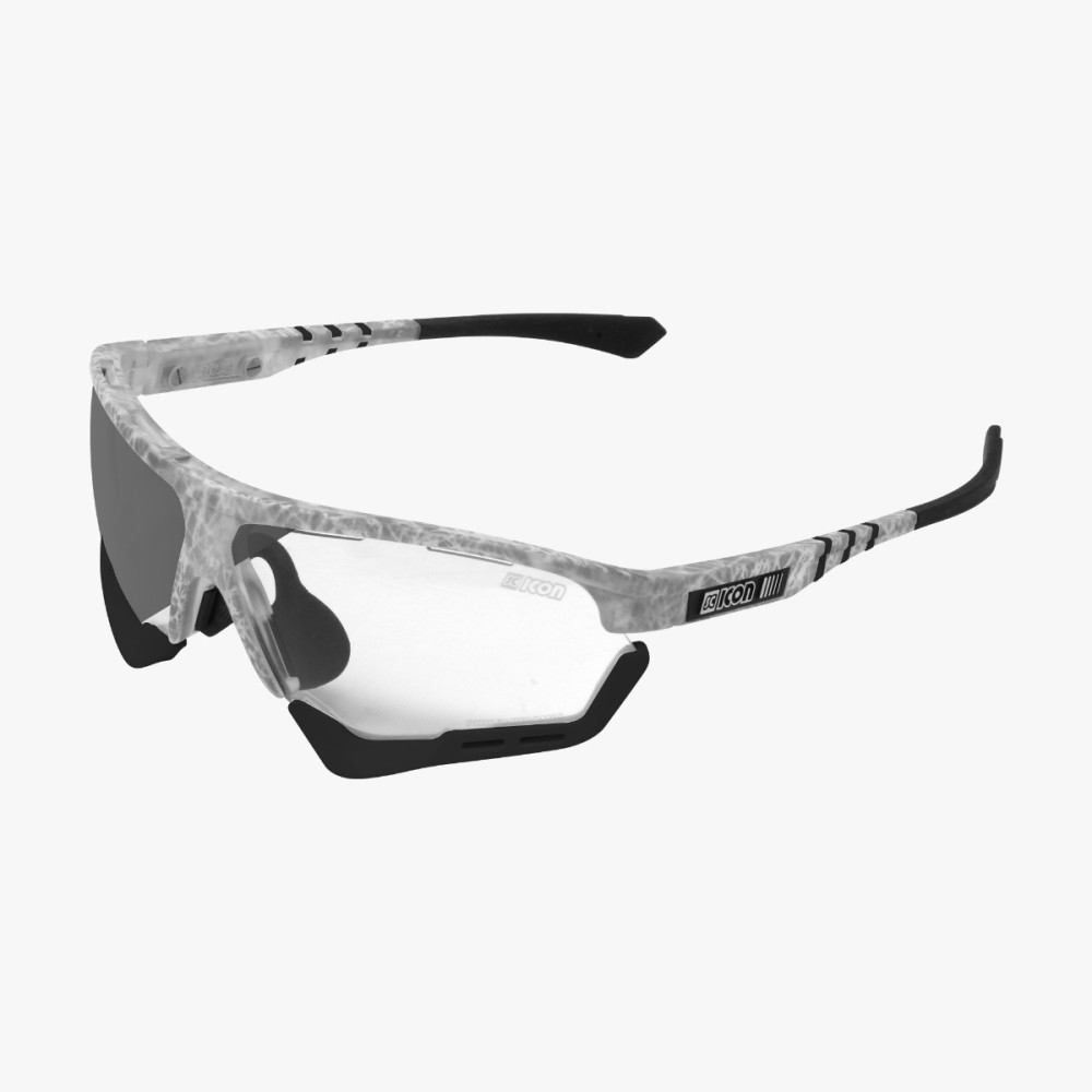 Scicon Sports | Aerocomfort Sport Cycling Performance Sunglasses - Frozen White / Photocromatic Silver - EY15180505