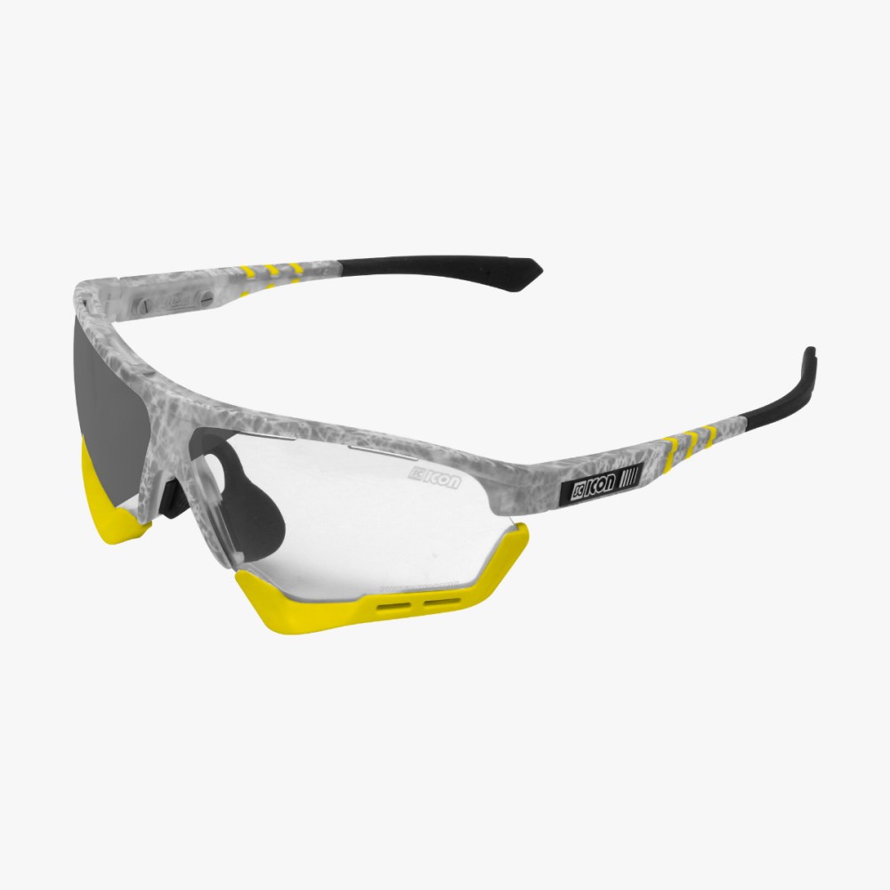 Scicon Sports | Aerocomfort Sport Cycling Performance Sunglasses - Frozen White / Photocromatic Silver - EY15180505