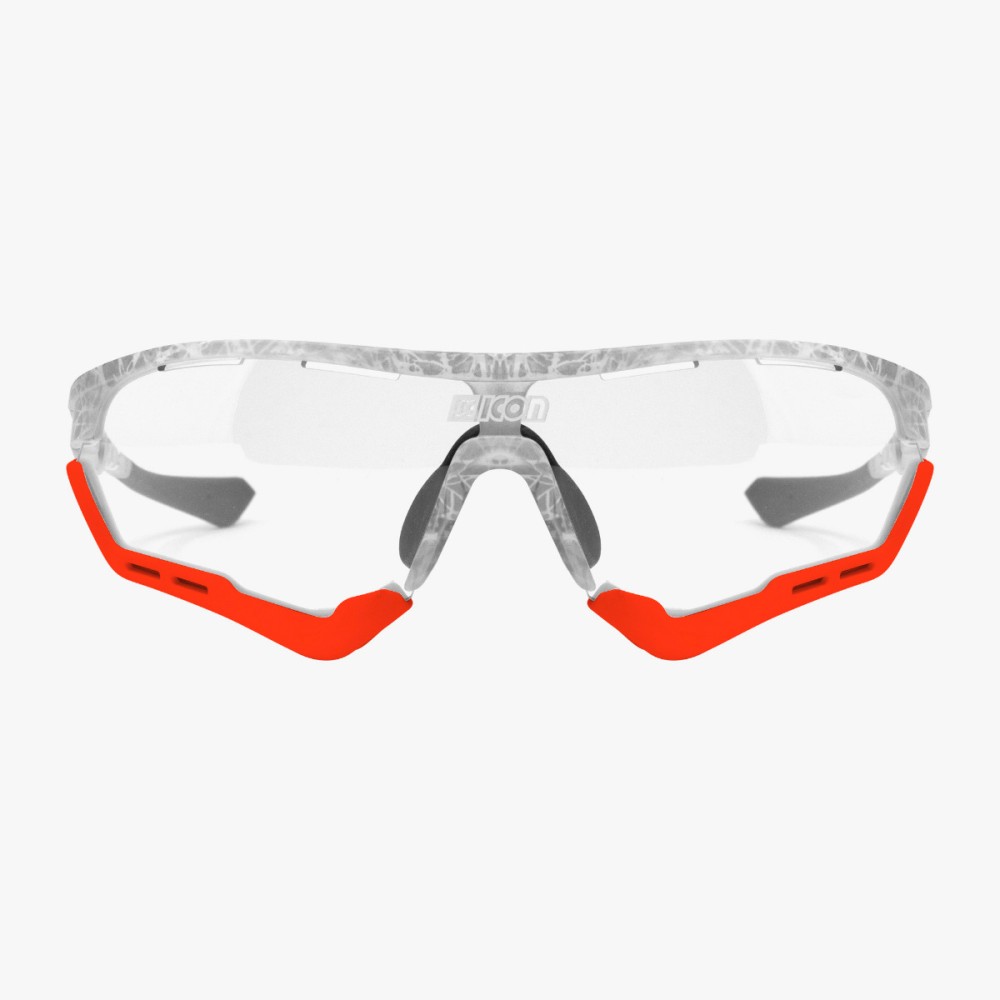 Scicon Sports | Aerotech Sport Cycling Performance Sunglasses - Frozen White / Photocromatic Red - EY13160503