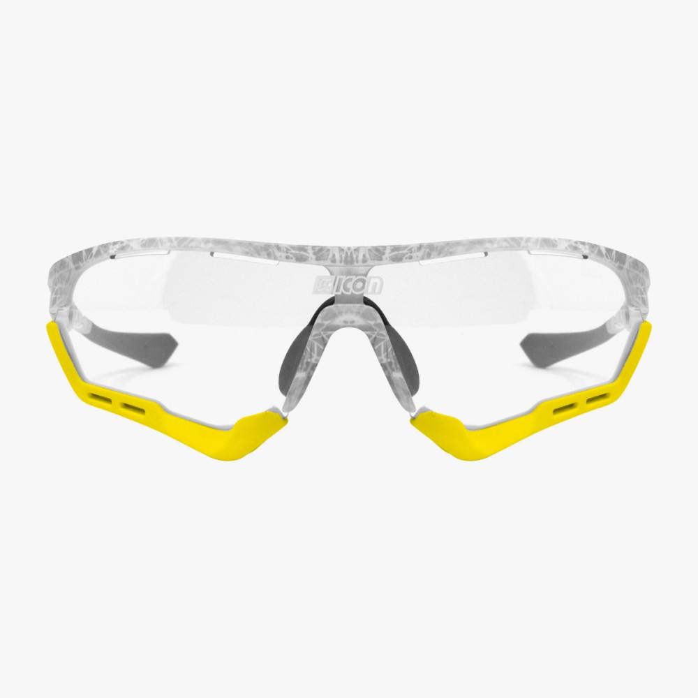 Scicon Sports | Aerotech Sport Cycling Performance Sunglasses - Frozen White / Photocromatic Silver - EY13180505