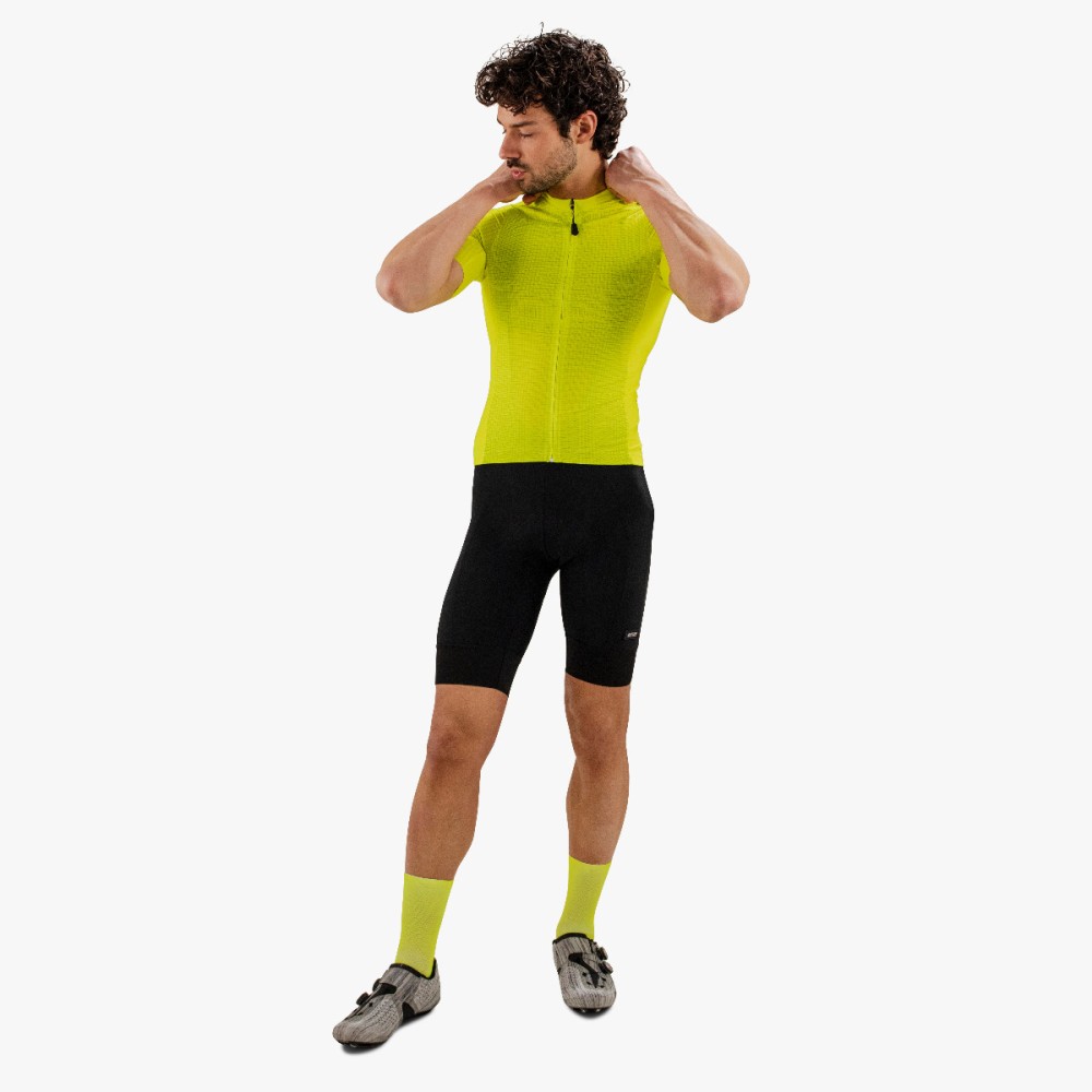 cycling jersey x-over 9.5 summer  short sleeve yellow fluo scicon cj11010