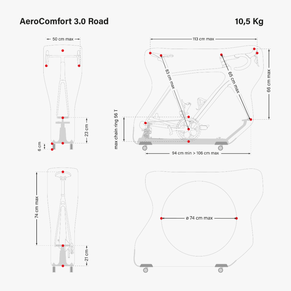 BOLSA PARA LLEVAR BICI DE CARRERA AEROCOMFORT 3.0