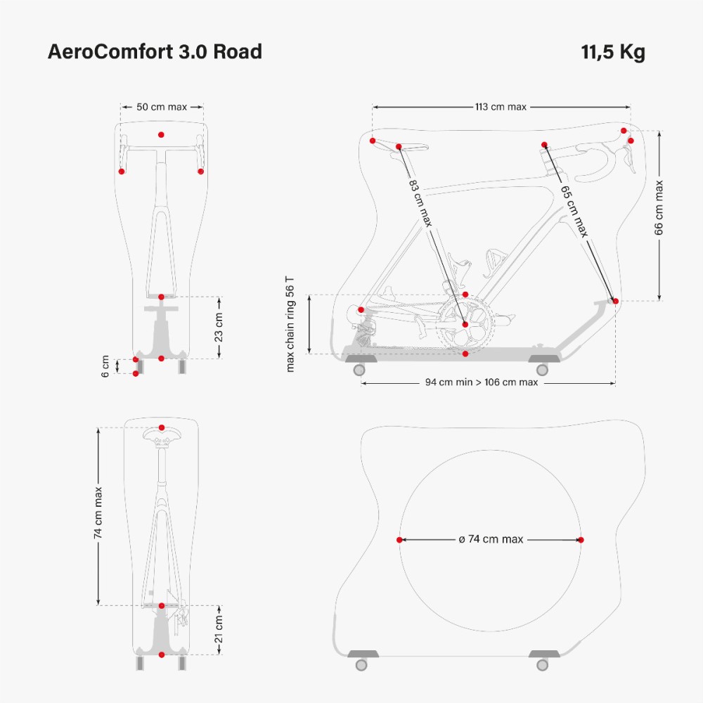 BORSA PORTA BICI DA CORSA AEROCOMFORT 3.0