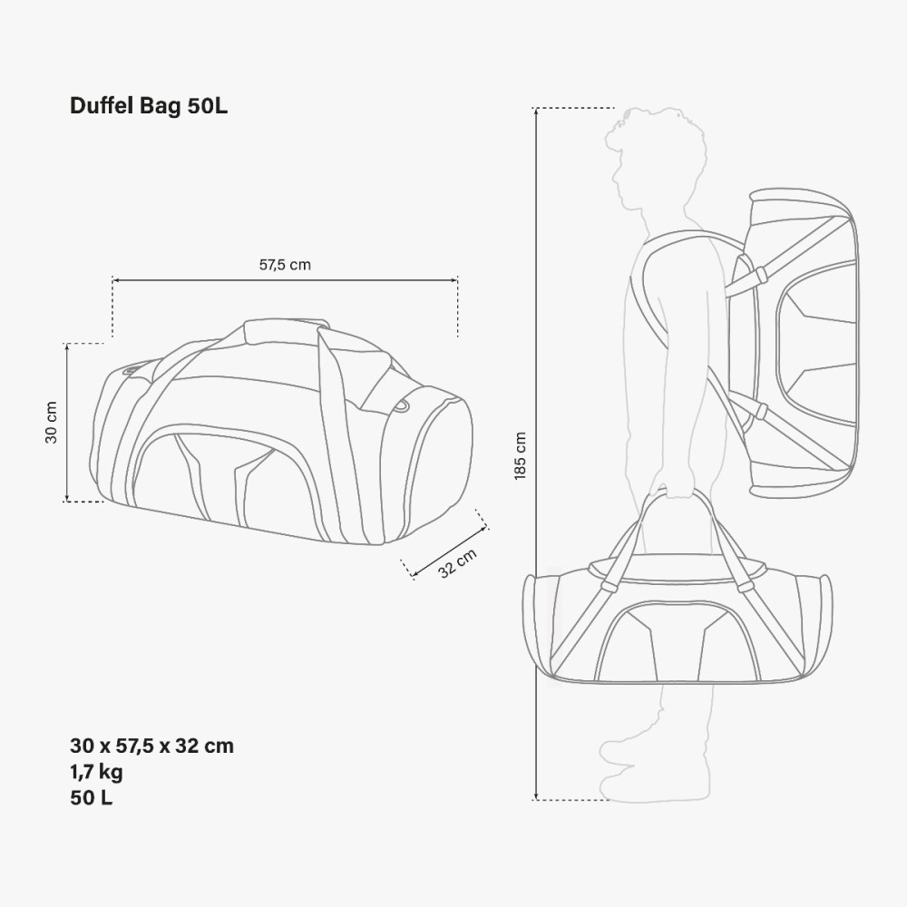 SPORTTASCHE DUFFEL 50L