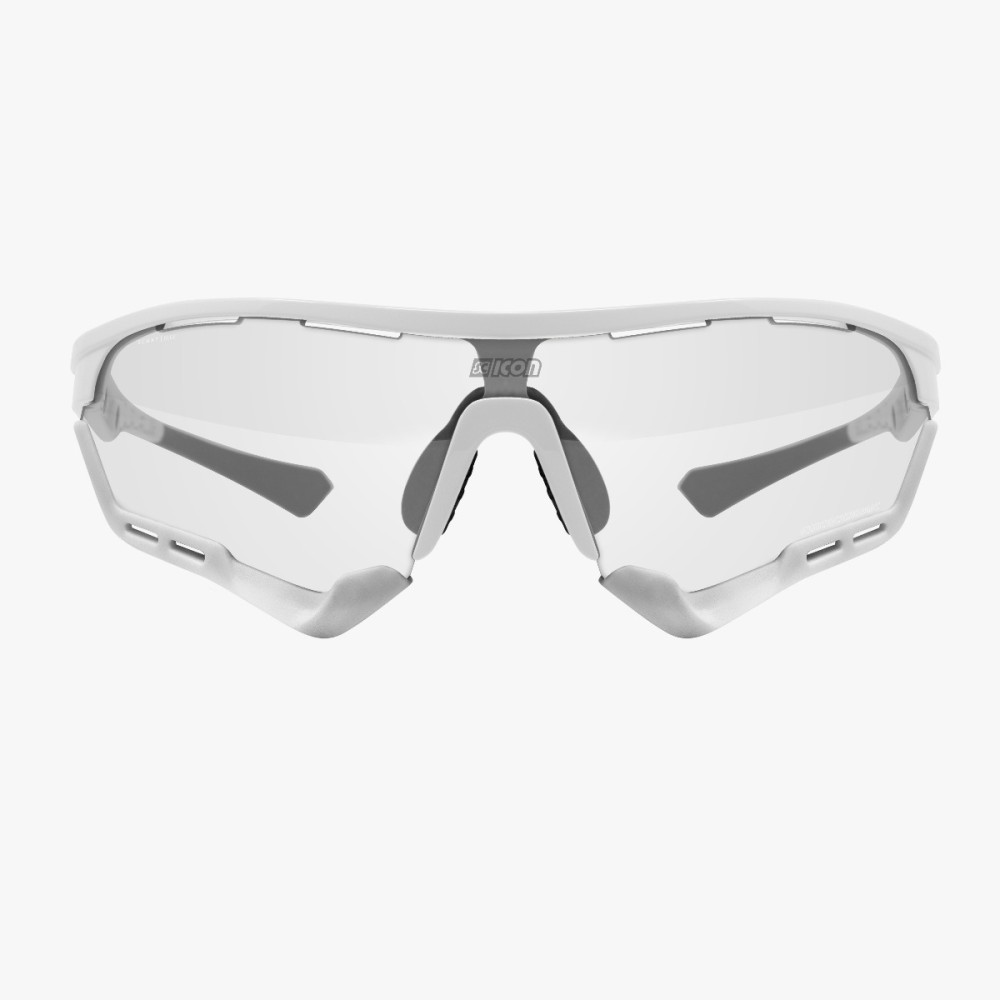 Scicon Sports | Aerotech Sport Cycling Performance Sunglasses - White Gloss / Photocromatic Blue - EY13130402