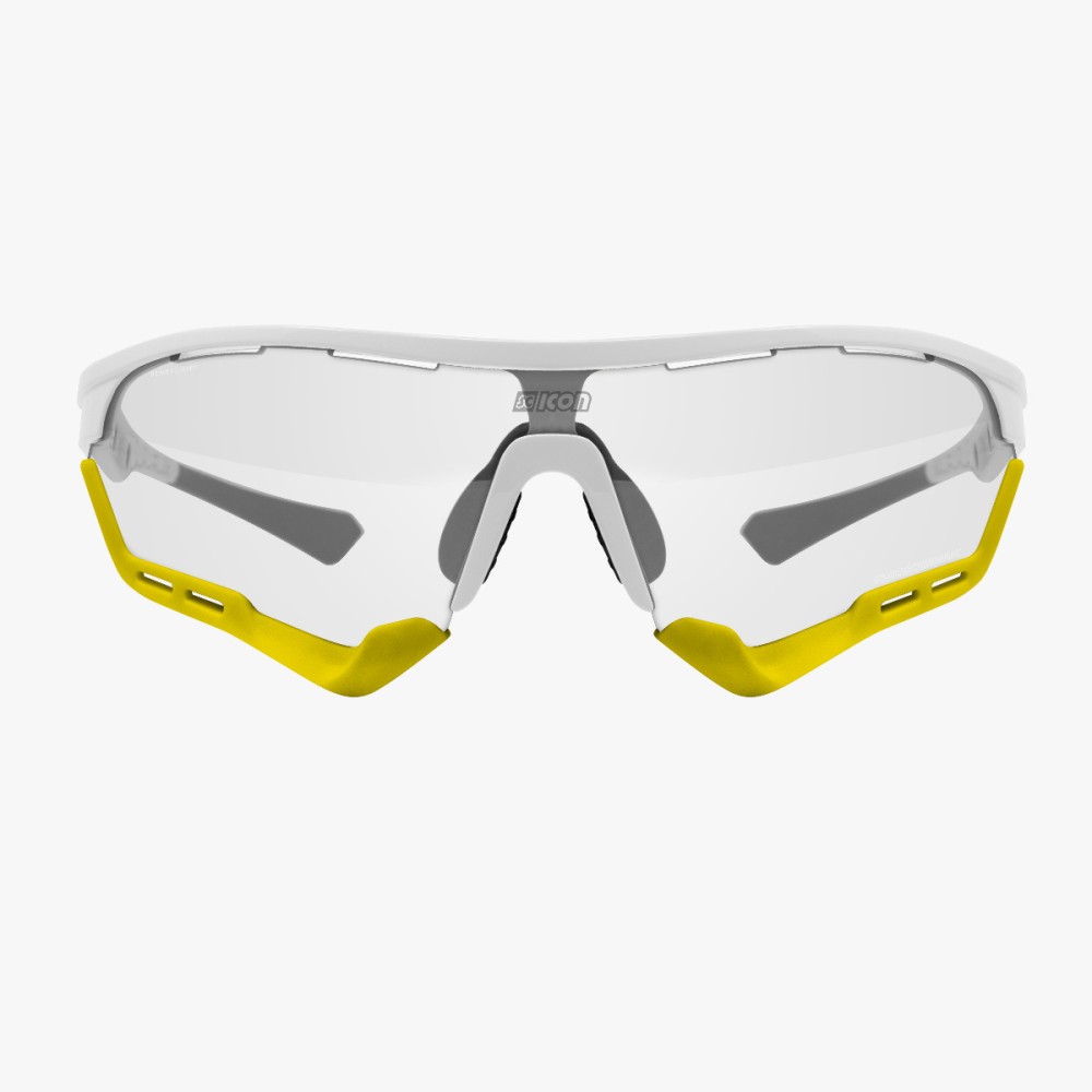 Scicon Sports | Aerotech Sport Cycling Performance Sunglasses - White Gloss / Photocromatic Silver - EY13180405