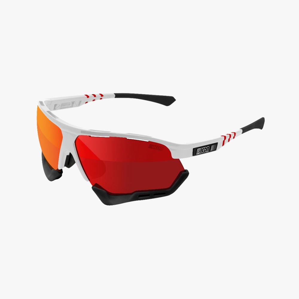 Scicon Sports | Aerocomfort Sport Cycling Performance Sunglasses - White / Red - EY15060403
