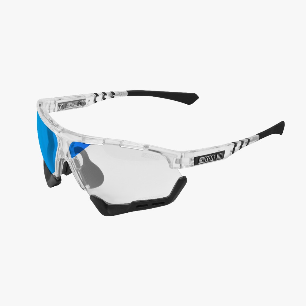 Scicon Sports | Aerocomfort Sport Cycling Performance Sunglasses - Crystal Gloss / Photocromatic Blue - EY15130702
