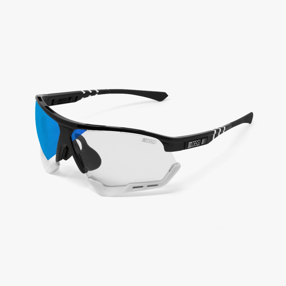 Aerocomfort cycling sunglasses scnxt photochromic black frame blue lenses EY19130202
