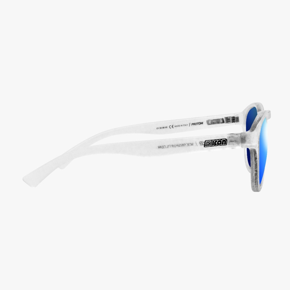 protom frozen white frame blue lens