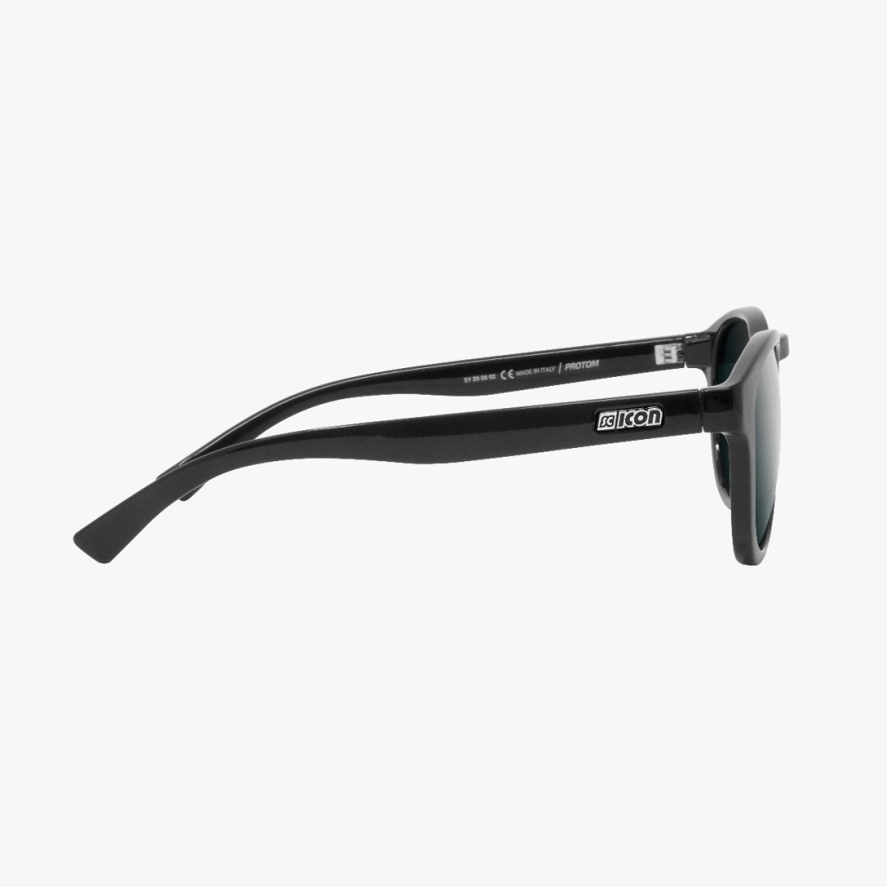 protom black frame silver lens