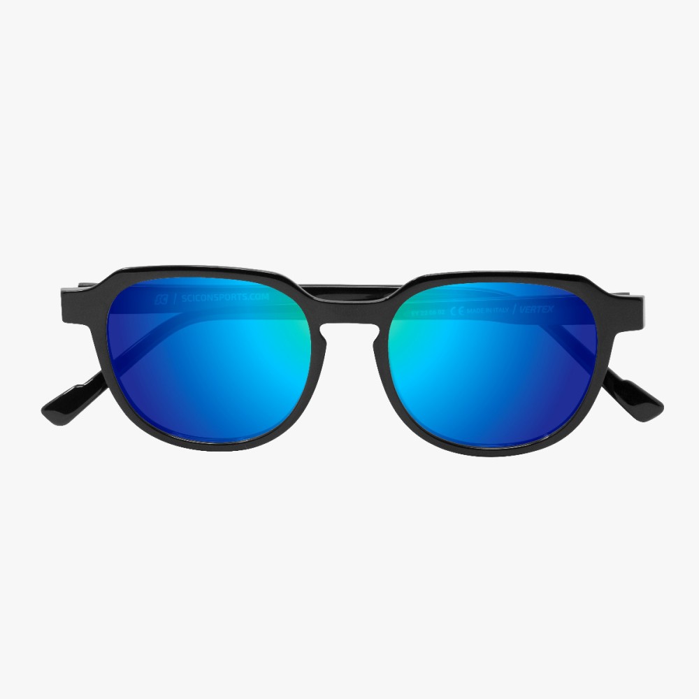 Scicon Sports | Vertex Lifestyle Sunglasses - Black, Multimirror Blu Lens - EY220302