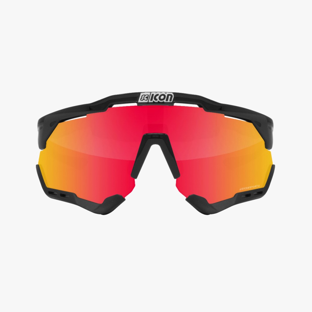 Scicon Sports | Aeroshade XL Cycling Sunglasses - Black Gloss / Multimorror Red - EY25060201