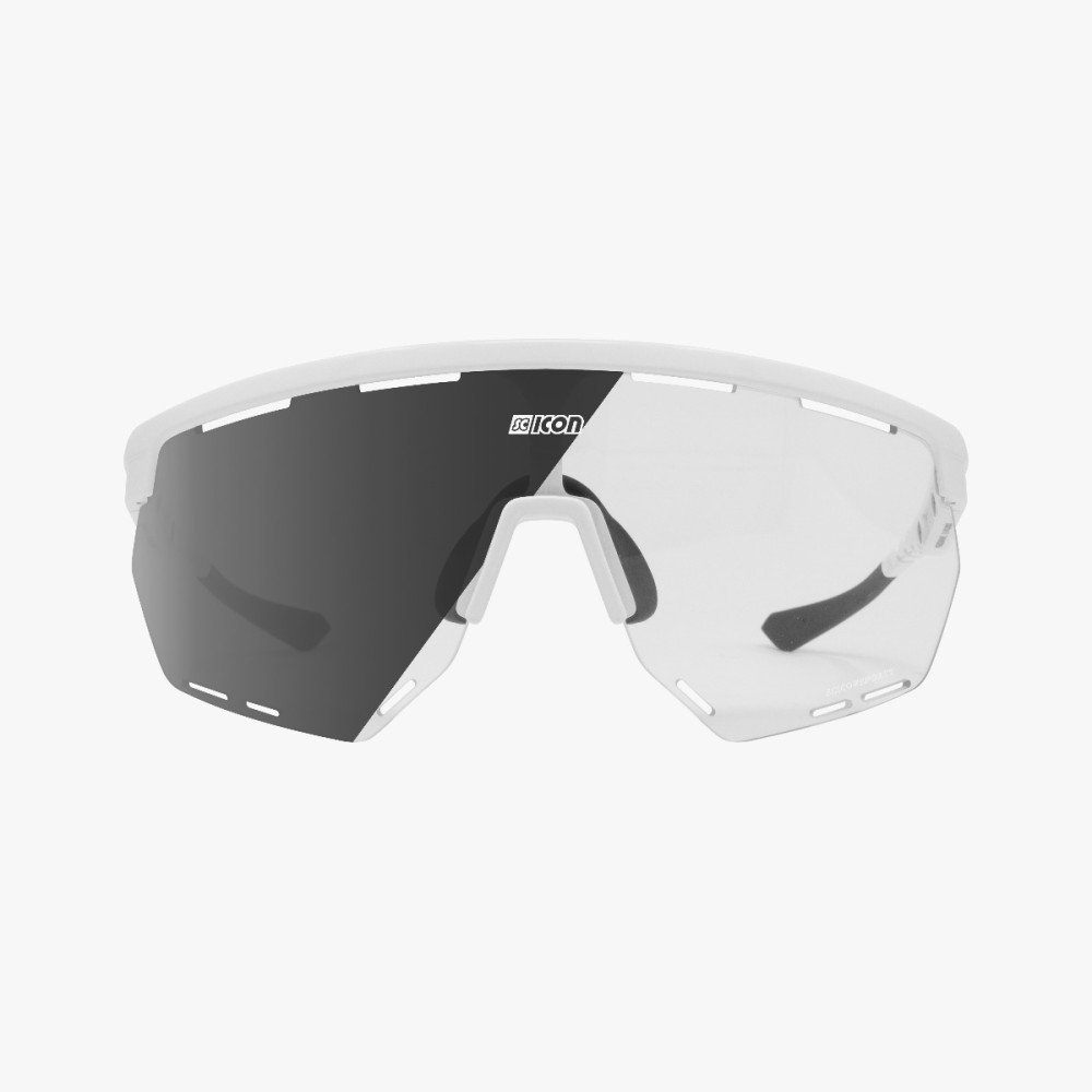 Scicon Sports | Aerowing Cycling Sport Performance Sunglasses - White Gloss / Photocromatic Silver - EY26010802