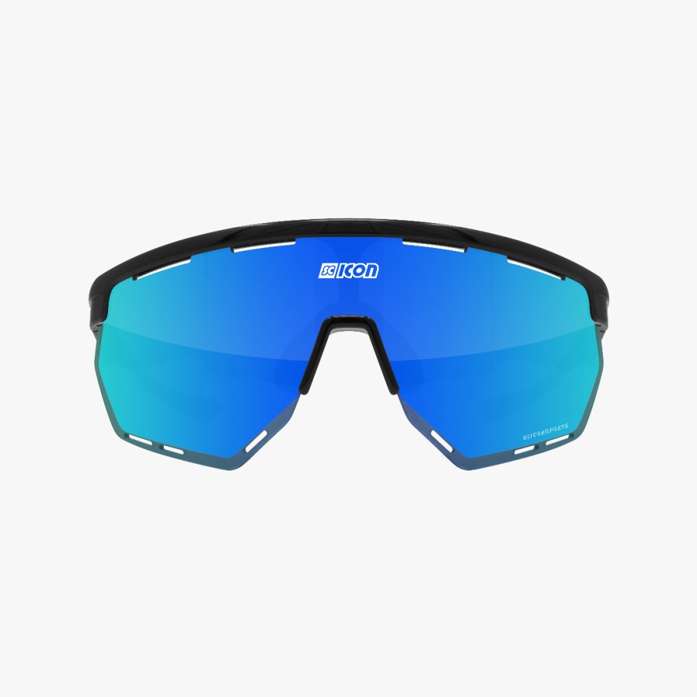 Scicon Sports | Aerowing Sport Performance Sunglasses - Black Gloss / Multimirror Blue - EY26030201