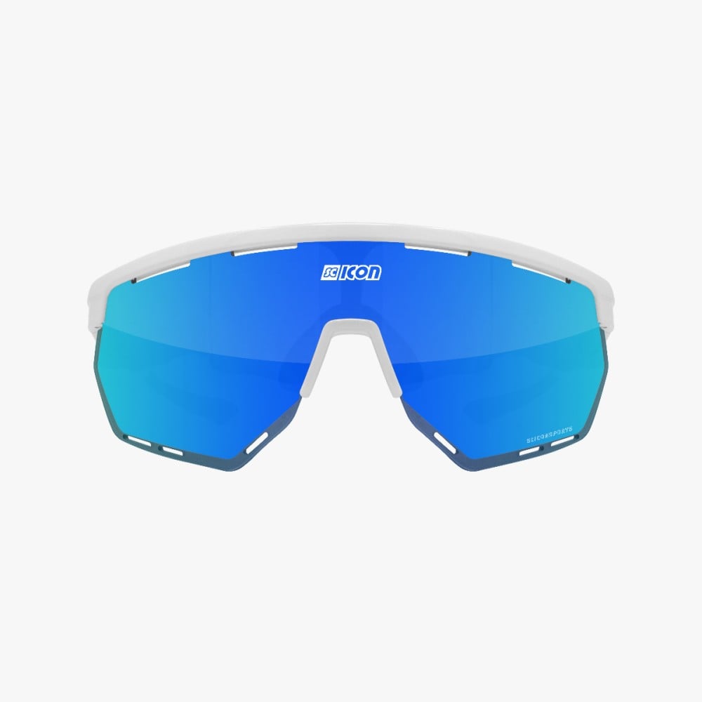 Scicon Sports | Aerowing Sport Performance Sunglasses - White Gloss / Multimirror Blue - EY26030802