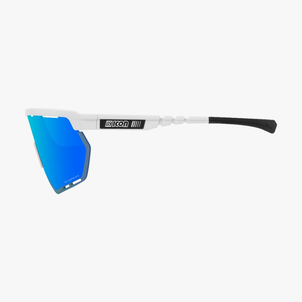 Scicon Sports | Aerowing Sport Performance Sunglasses - White Gloss / Multimirror Blue - EY26030802