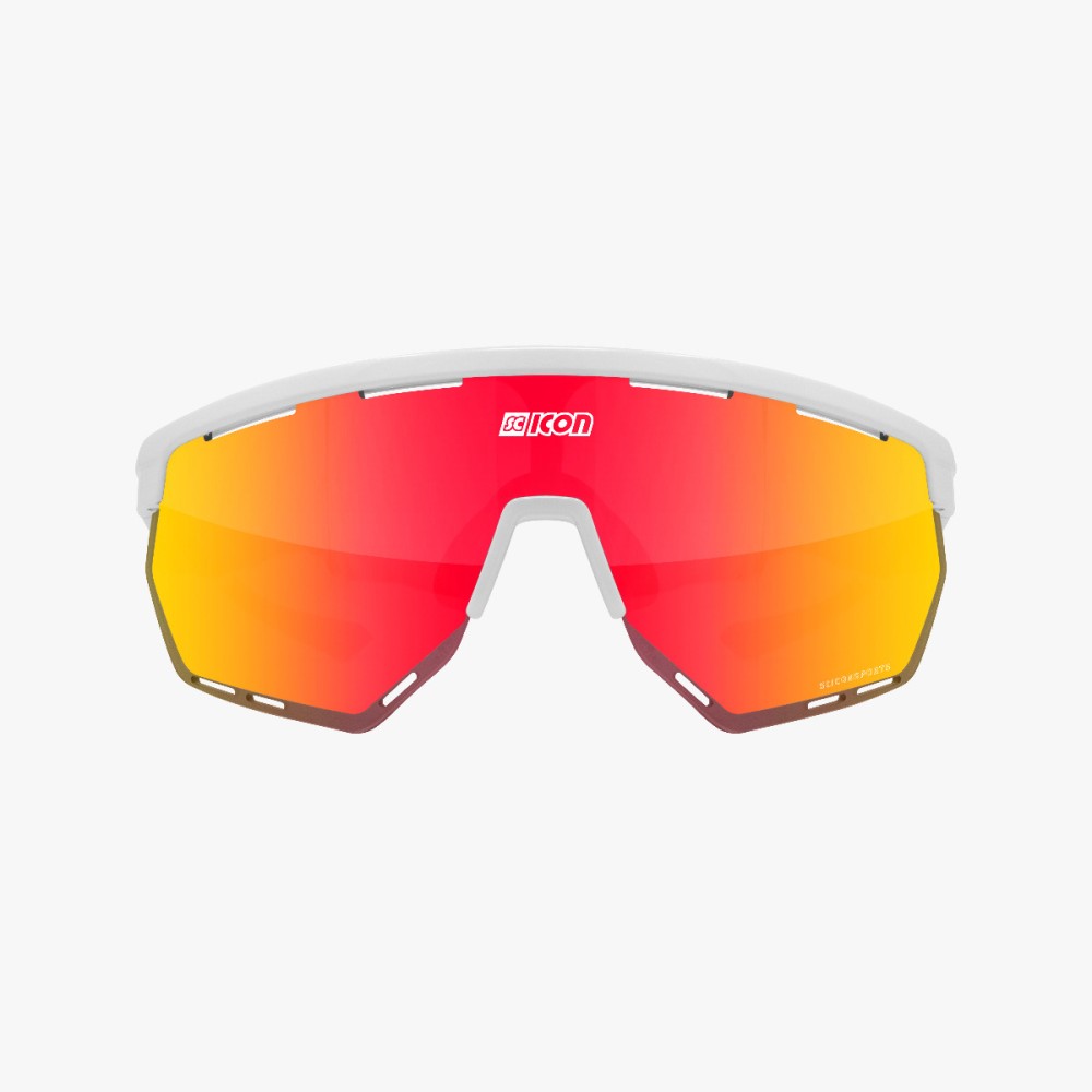 Scicon Sports | Aerowing Sport Performance Sunglasses - White Gloss / Multimirror Red - EY26060802