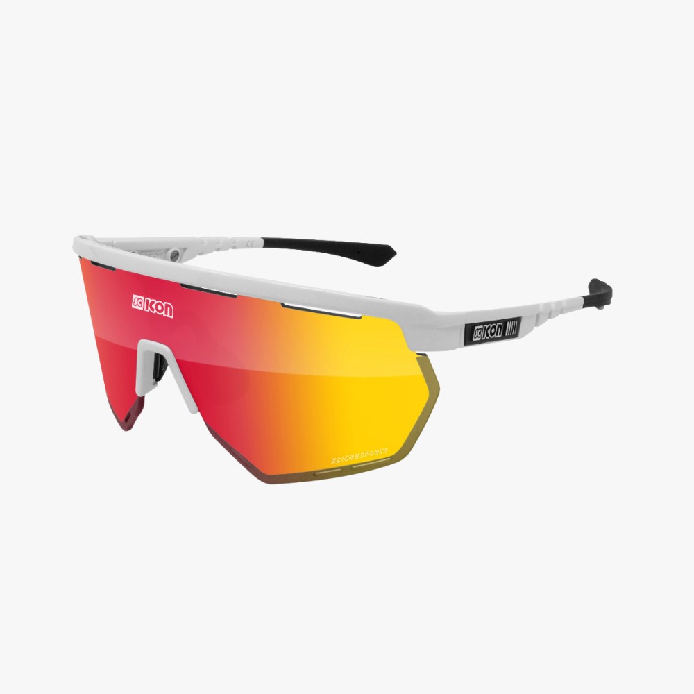 Scicon Sports | Aerowing Sport Performance Sunglasses - White Gloss / Multimirror Red - EY26060802