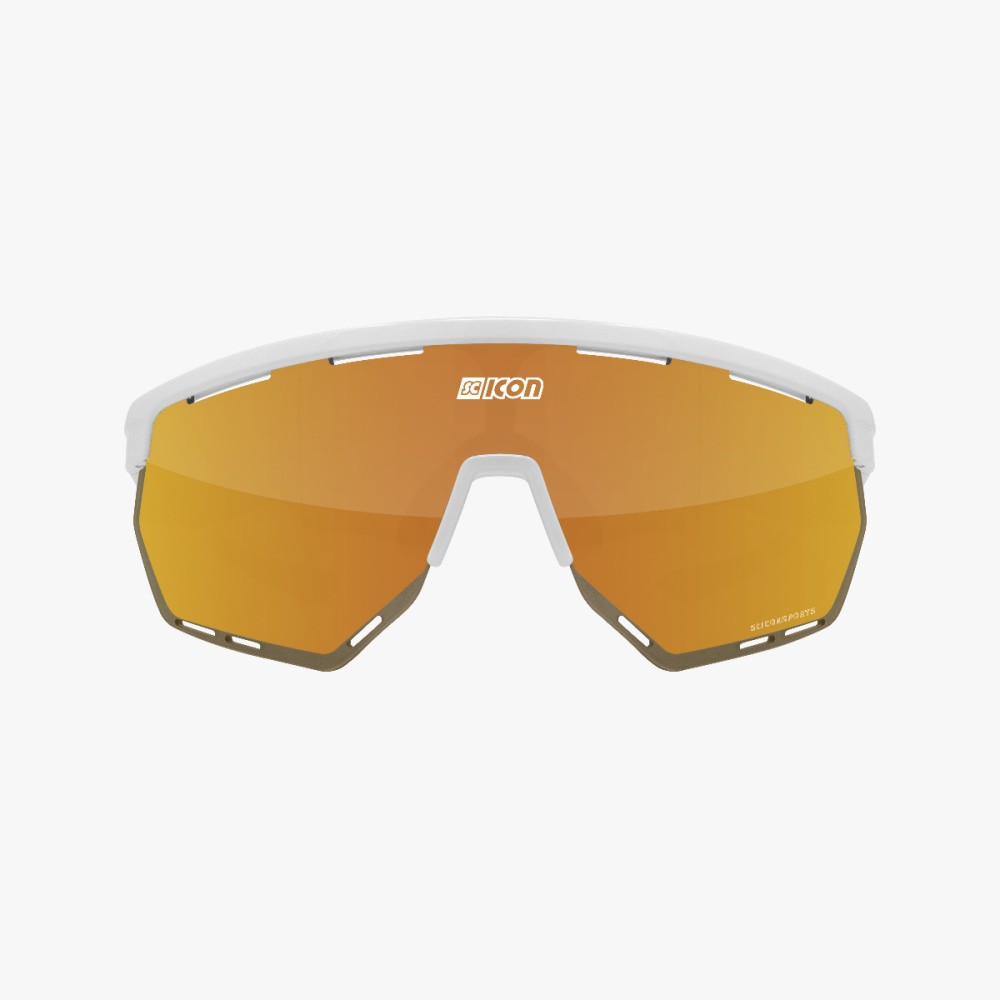 Scicon Sports | Aerowing Sport Performance Sunglasses - White Gloss / Multimirror Bronze  - EY26070802