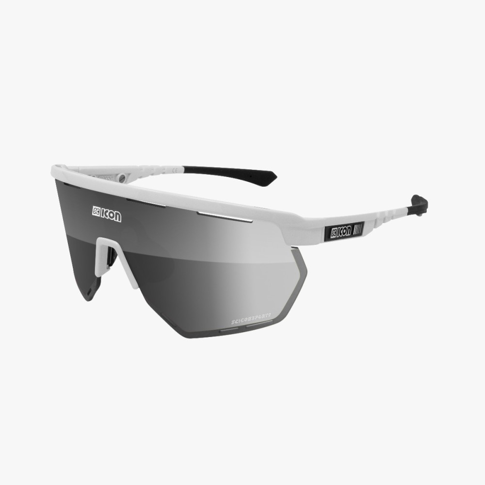 Scicon Sports | Aerowing Sport Performance Sunglasses - White Gloss / Multimirror Silver  - EY26080802