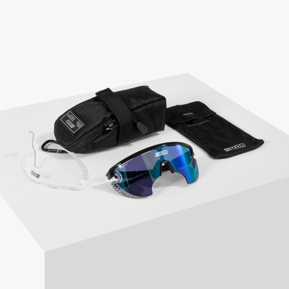 Scicon Sports | Aerowing Lamon Sport Performance Sunglasses - Black Gloss / Multimirror Blue - EY30030200