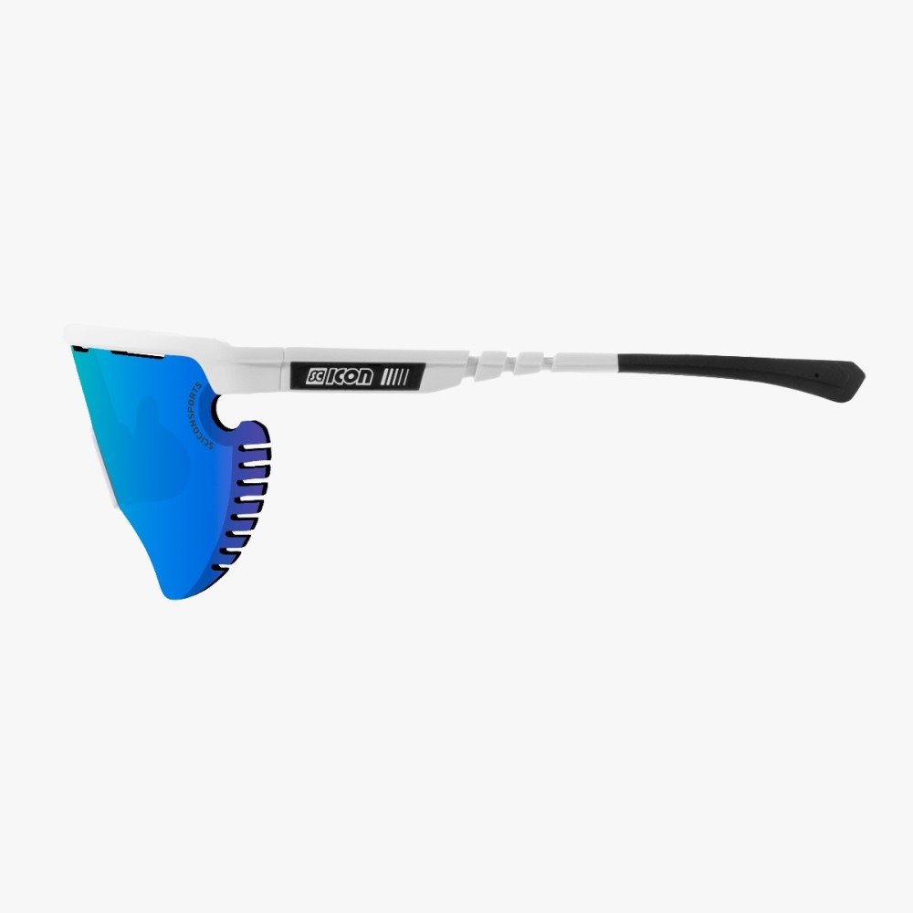 Scicon Sports | Aerowing Lamon Sport Performance Sunglasses - White Gloss / Multimirror Blue - EY30030800