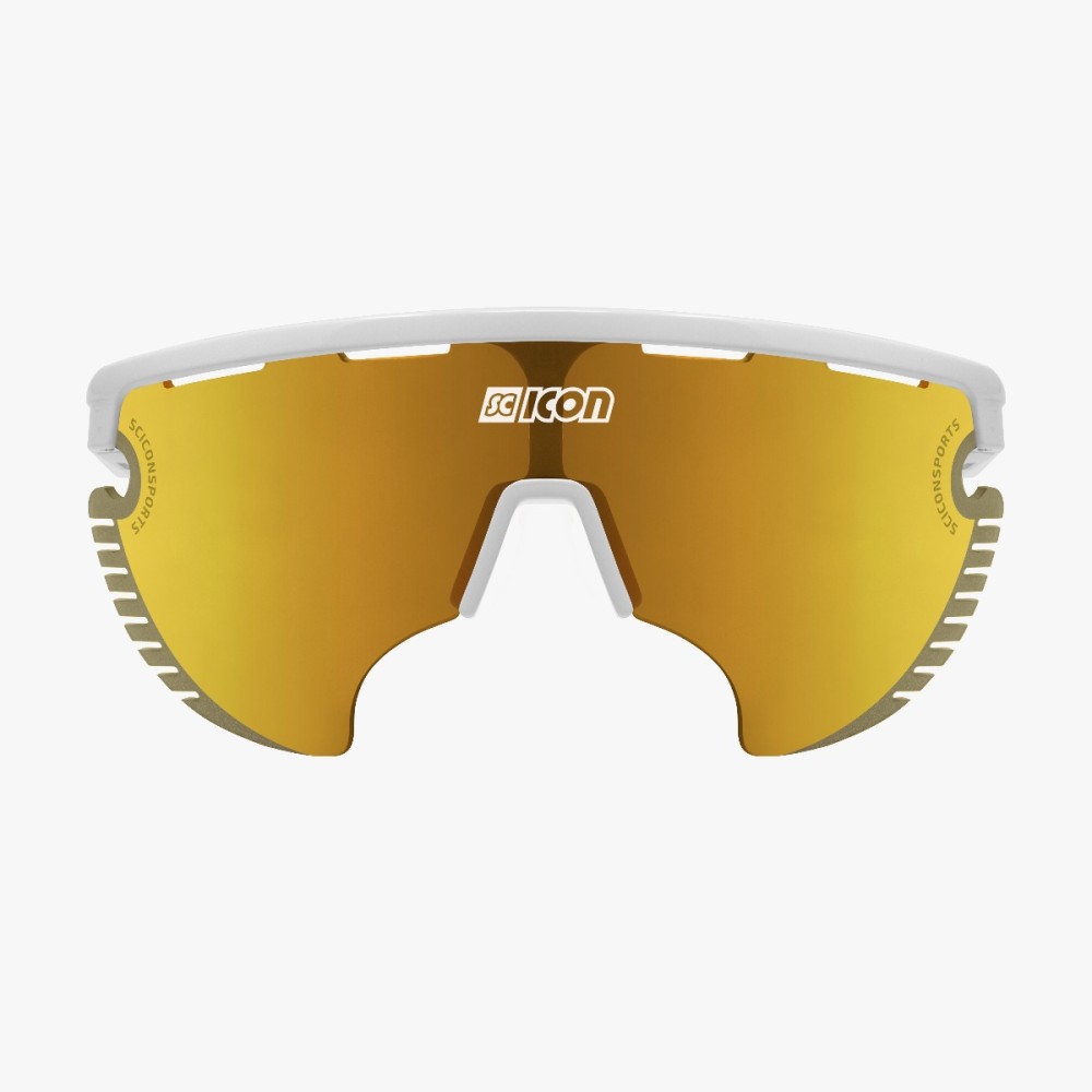 Scicon Sports | Aerowing Lamon Sport Performance Sunglasses - White Gloss / Multimirror Bronze - EY30070800